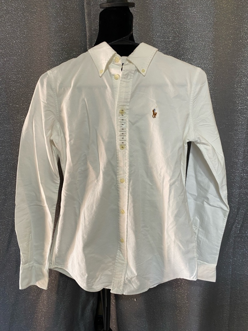 Ralph Lauren White Women's Button-Down Shirt with Embroidered Pony